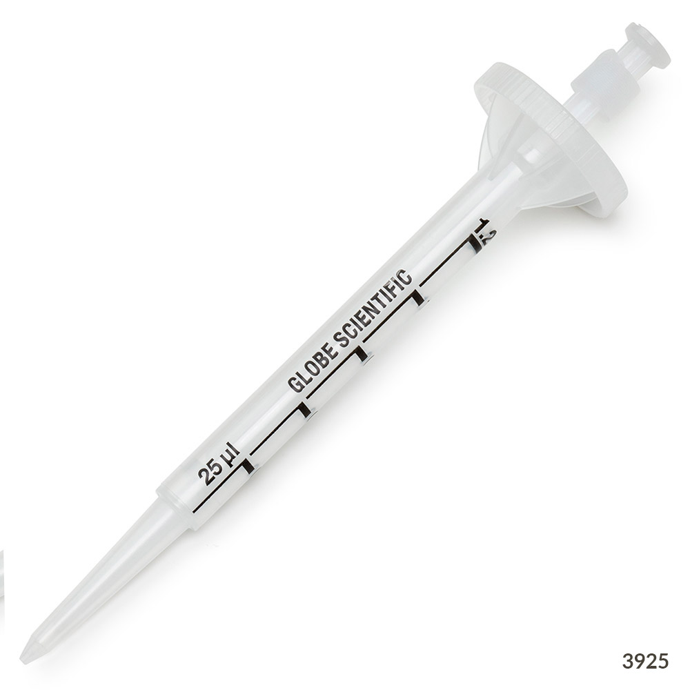 Globe Scientific RV-Pette PRO Dispenser Tip for Repeat Volume Pipettors, 1.25mL Repeater Pipet; Dispenser Tip; Syringe Tip; Dispenser Syringe; positive displacement